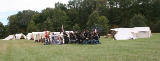 Regiment with Full camp in background